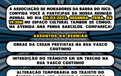 Reunião mensal com a comunidade da Barra do Jucu, dia 06/03/23, para pautar assuntos importantes